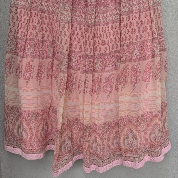 Vintage Ralph Lauren 100% Silk Pink Paisley Maxi Skirt – Boho Fairy Festival - M - Picture 7 of 9